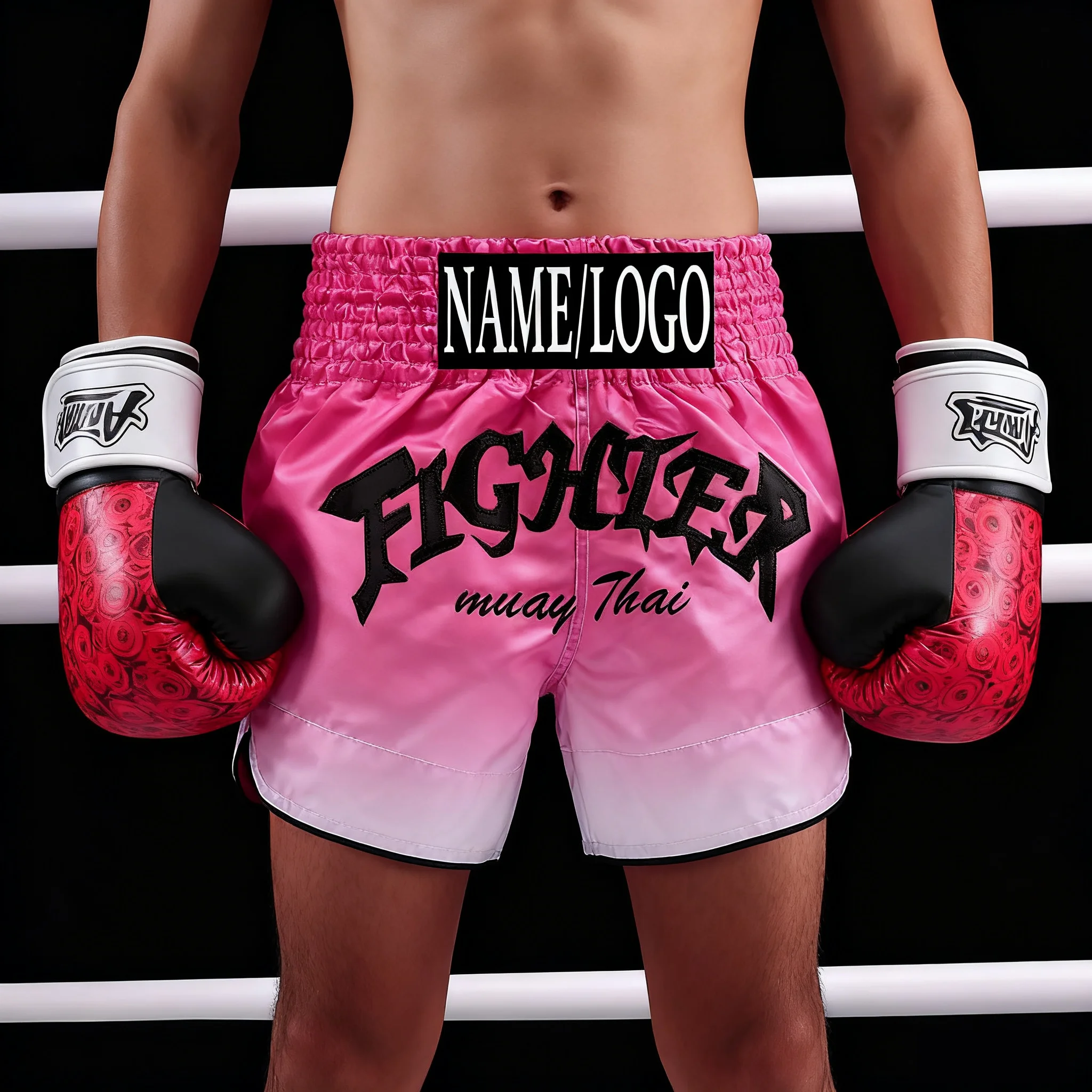 الملاكمة التايلاندية السراويل شعار مخصص التايلاندية الملاكمة السراويل الرجال النساء الاطفال شخصية اسم جيوجيتسو MMA القتال كيك بوكسينغ التدريب السراويل #3