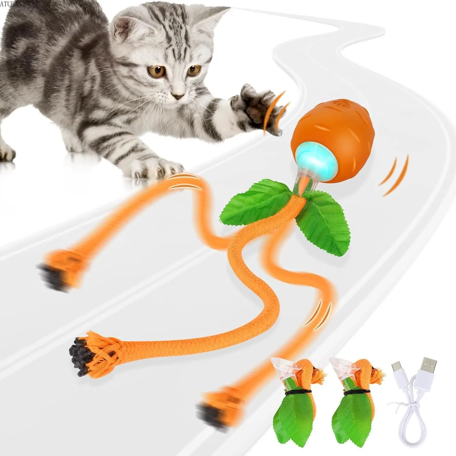 Interactive Cat Toy,3 Working Modes Irregular Motion Trajectory Cat Toys for Indoor Cats Self Play,Stimulates Cats Senses Funny