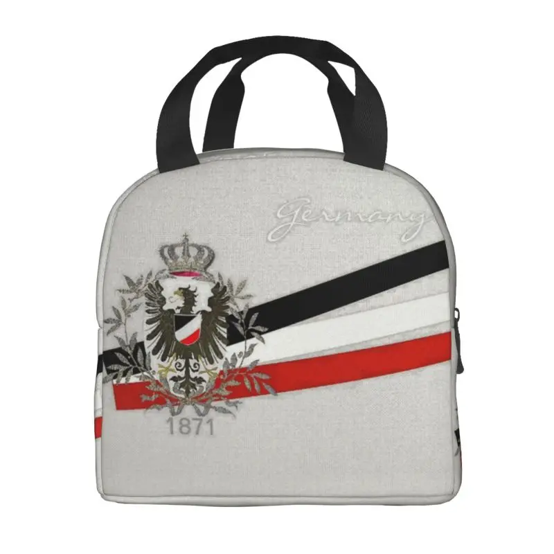 German Empire Eagle Flag 1871 Insulated Lunch Bag for Portable Germany Patriotic Thermal Cooler Lunch Box Beach Camping Travel