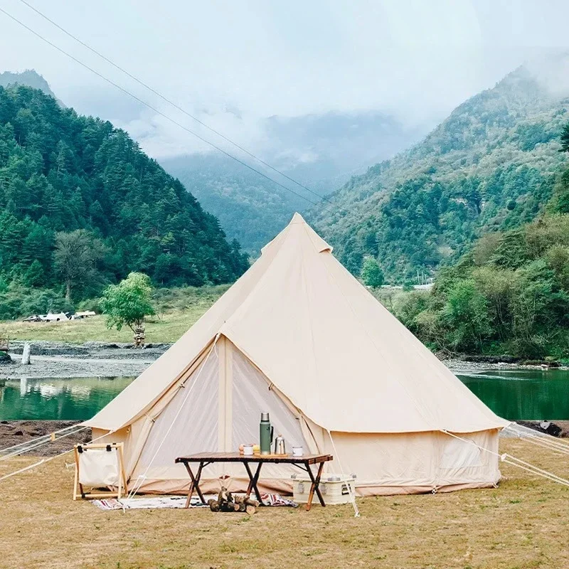 

Outdoor light luxury tent pyramid waterproof camping camp hotel homestay cotton camping