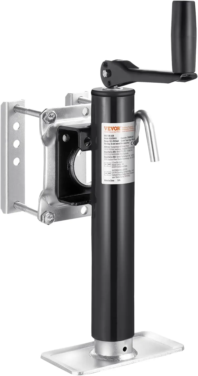 

Усиленный домкрат для прицепов, грузоподъемность 2000 фунтов, поворотный подъемник 10 дюймов для автодомов, прицепов для перевозки лошадей и универсальных прицепов