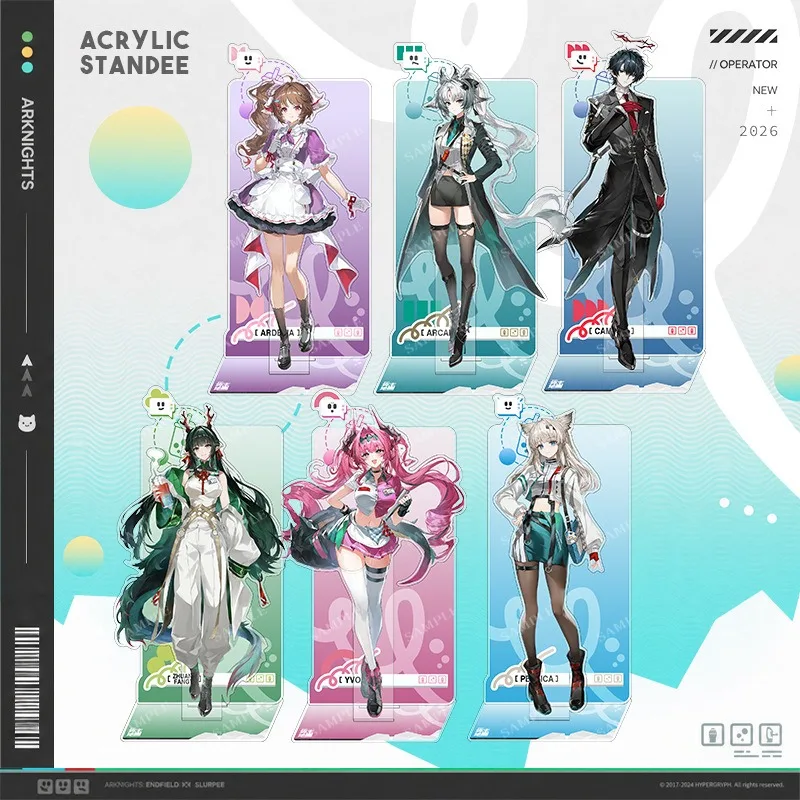 Arknights: Endfield × 7-ELEVEN Декоративная тарелка для стола Slurpee, фигурка Арделии, украшение из коллекции Arcane, акриловая кукла-брелок Камиль.