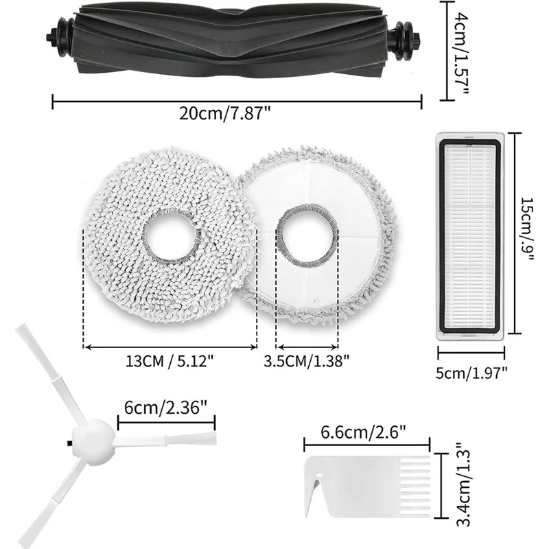 Accessories for Dreame L10S Ultra, L10 Ultra Robot Vacuum Cleaner with Main Brush HEPA Filter