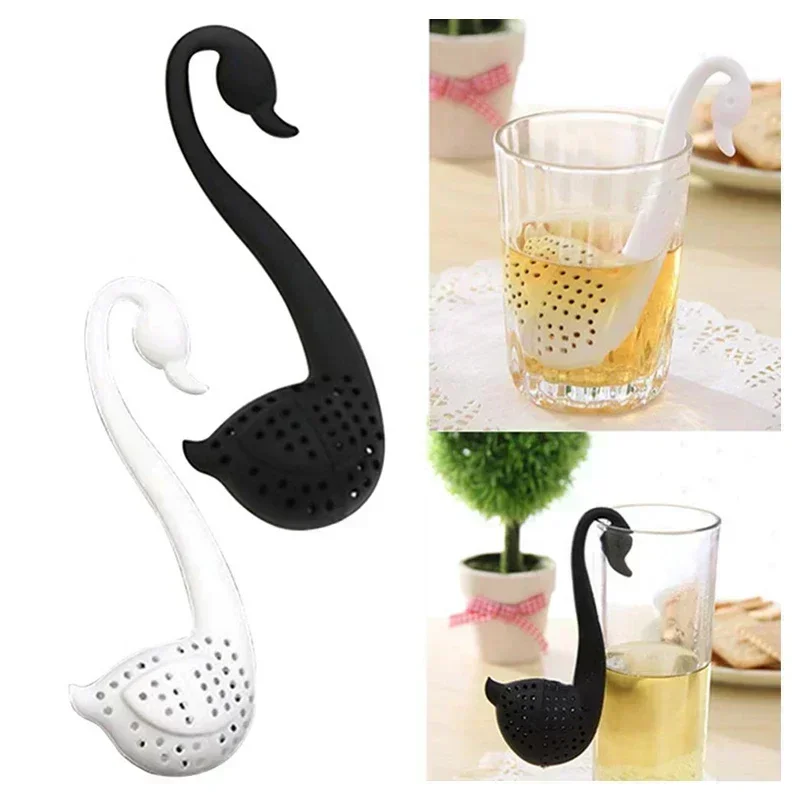 Creative Swan Spoon Tea Strainer infuser Environmentally Friendly Plastic Elegant Swan Tea Tools Kitchen Accessories