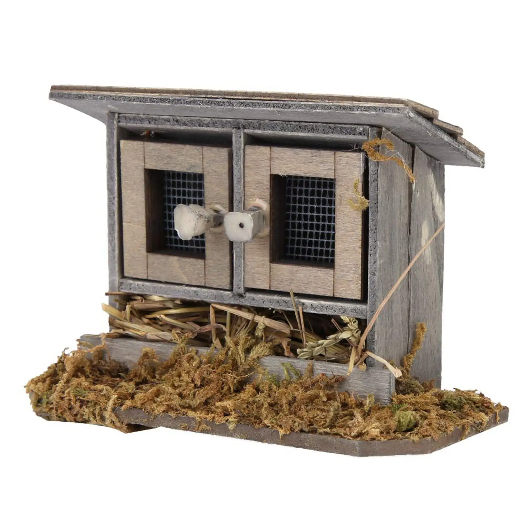 1/12 Scale Dollhouse Miniature Wooden Chicken Coop Hen House for Dollhouse Garden Decorative Accessories