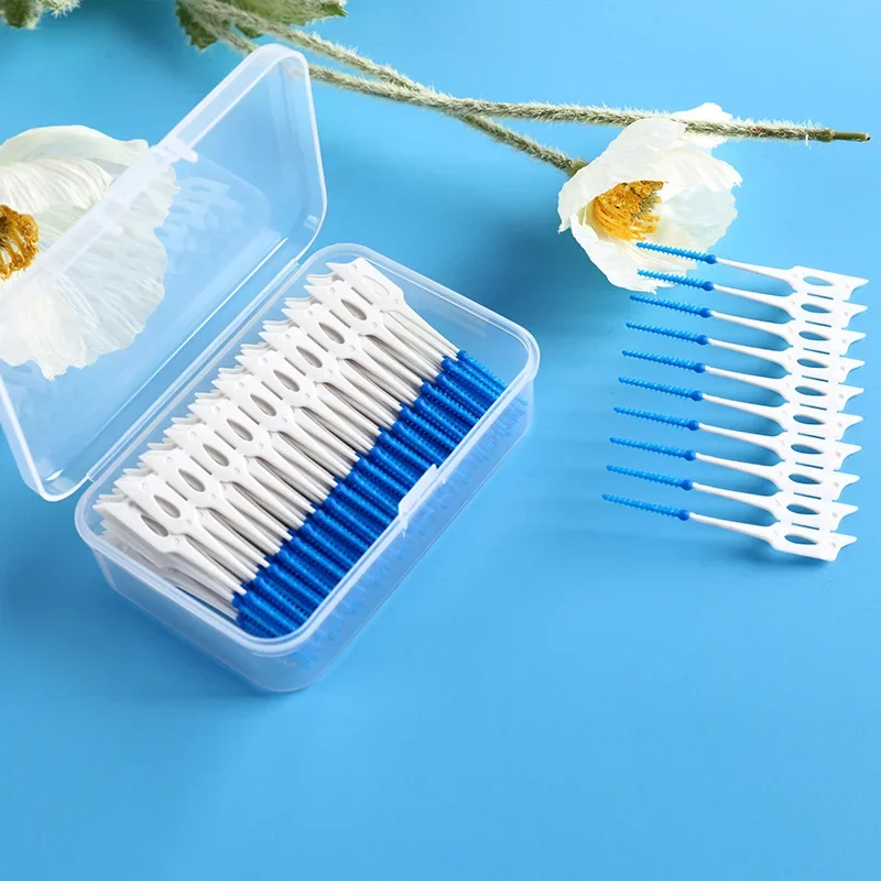 200 Teile/schachtel Silikon Interdentalbürste Super Weiche Dental Reinigung Pinsel Zahnreiniger Zahnseide Zahnstocher Mundpflege Werkzeuge