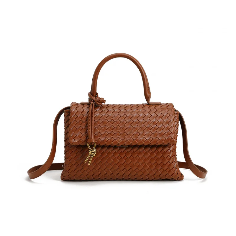 Niche Design Hand-Woven Women's Bag, Minimalist & Elegant Commute Briefcase, Casual Versatile Tote Bag, Square Bag