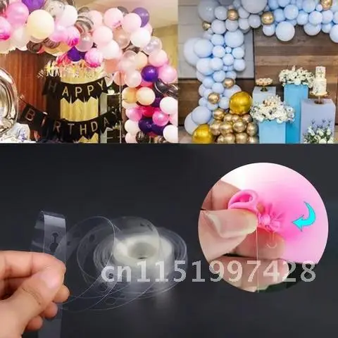 5 M Plastic Tape Garland String Balloon Shape Arch Party Connect Chain Balloon Strip Wedding Single Hole Double Hole Buckle