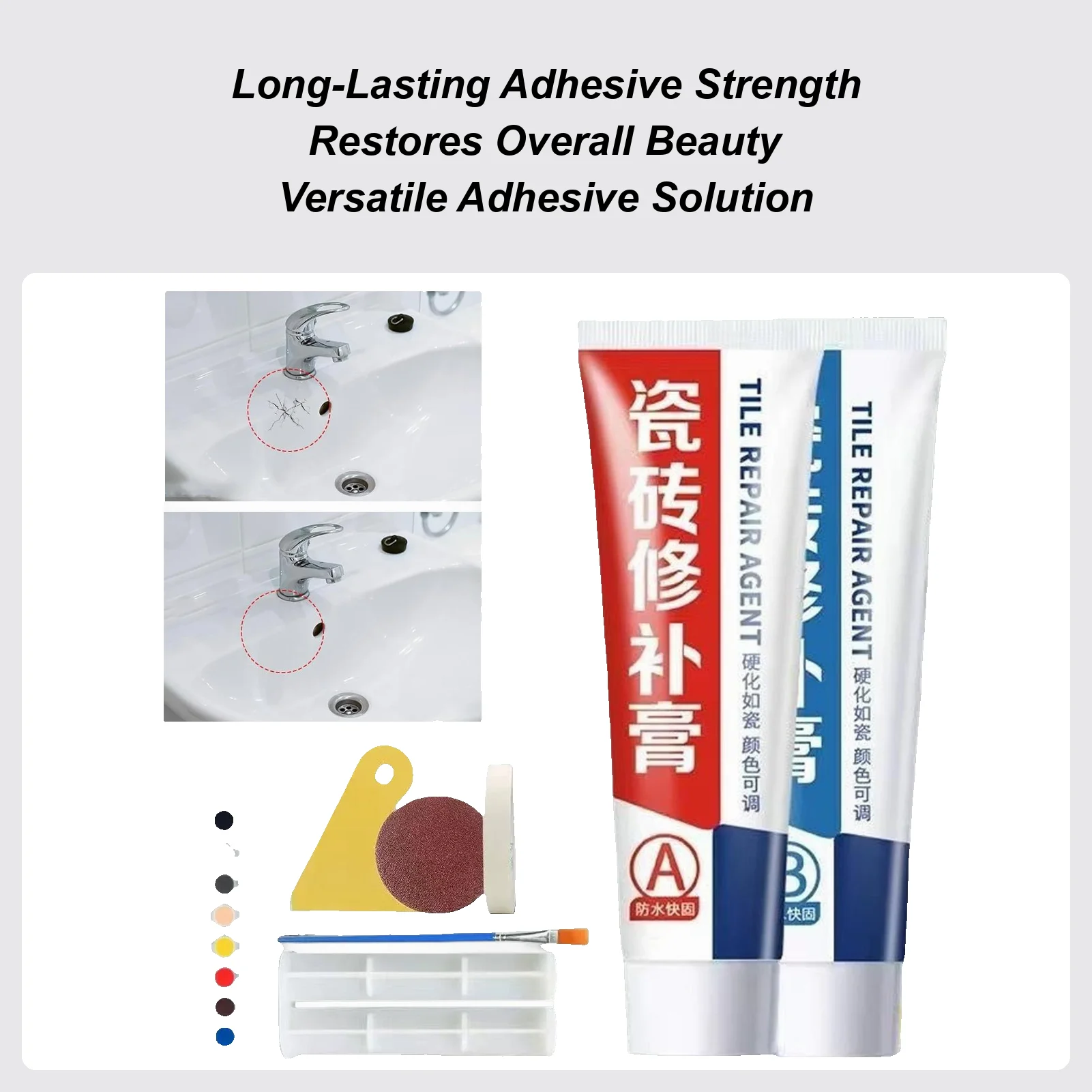 2pcs 50ml Ceramic Tile Adhesive Floor Tile Adhesive Floor Crack Glue Ceramic Repair Adhesive For Ceiling Tile Ceramic Marble