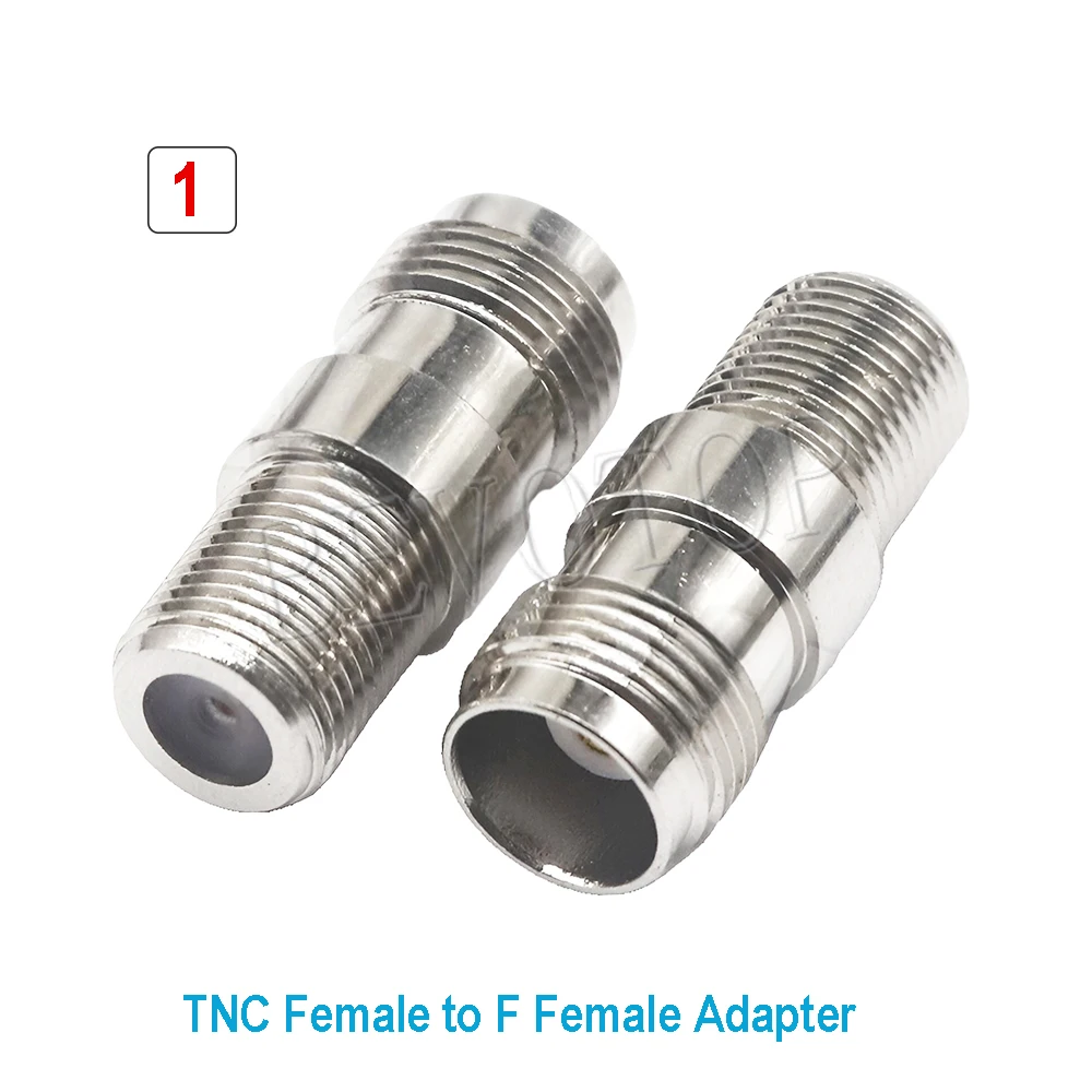 10Pcs/lot TNC Male Plug To F Female Jack Straight Connector TNC Male To F Female Coaxial RF Adapters Nickel Plated Brass Copper