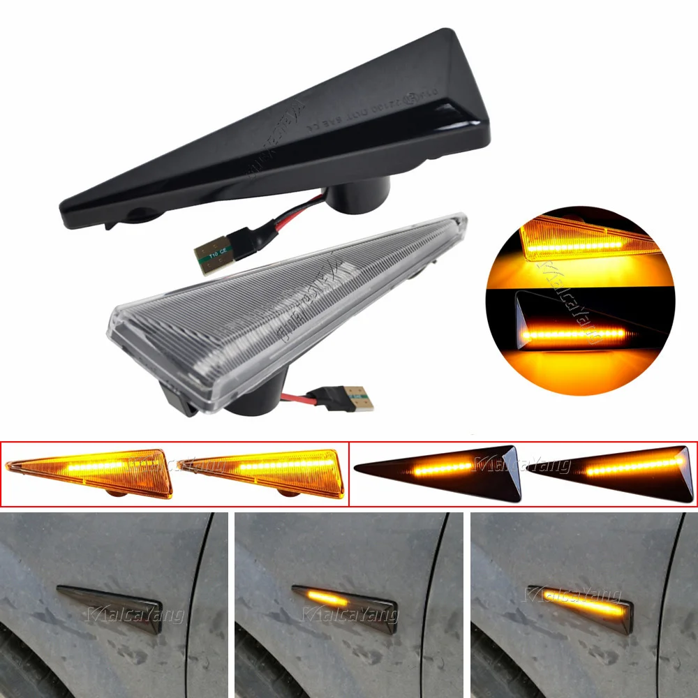 2pcs Led Dynamic Turn Signal Side Marker Light Sequential Blinker Lamp For Renault Espace MK4 Vel Satis Wind Avantime Megane 2