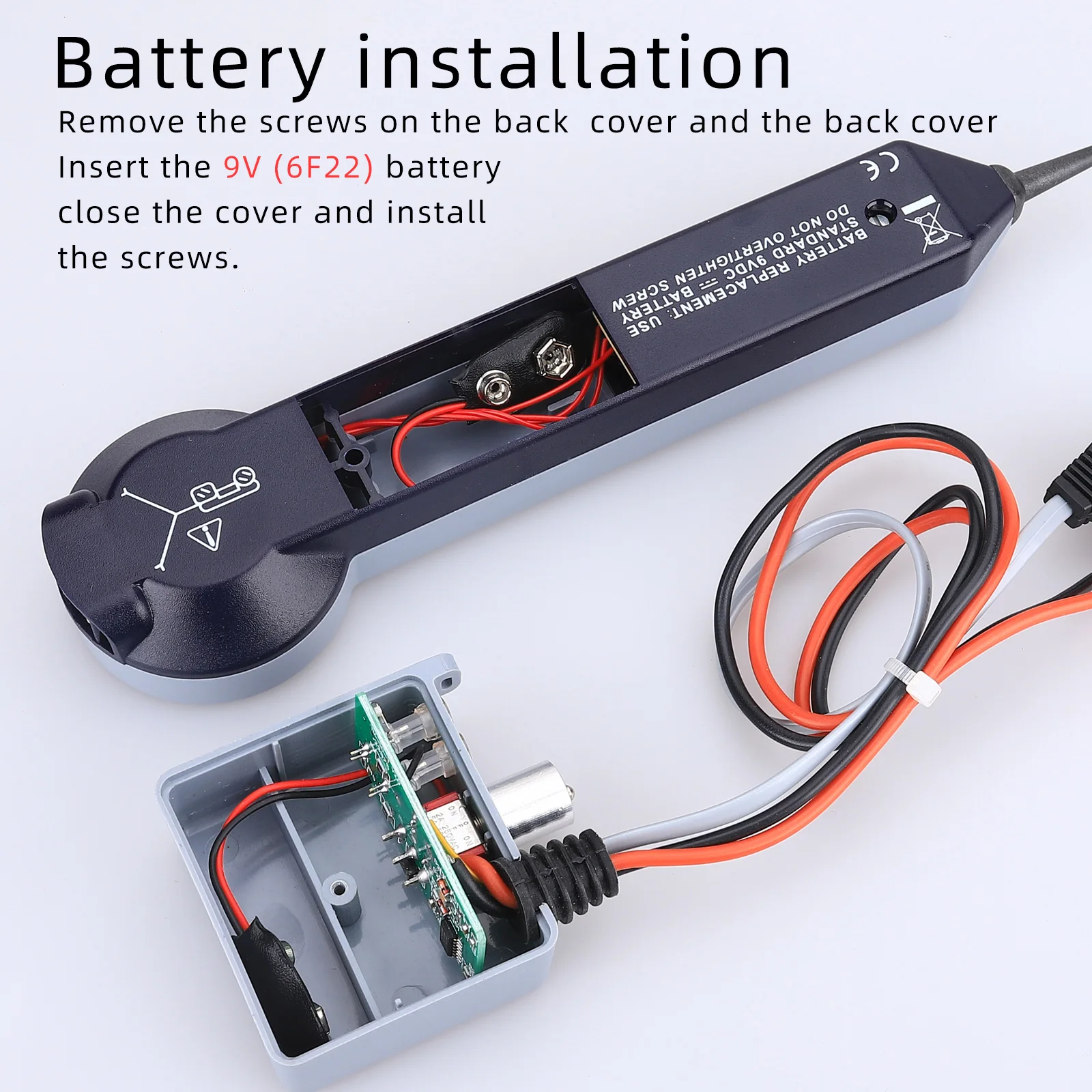 (Grey) Cable Tester Li  200EP Cable Tester Linne Finder Network Cable Tone Generator Inductive Adjustable Volume Tone Generator