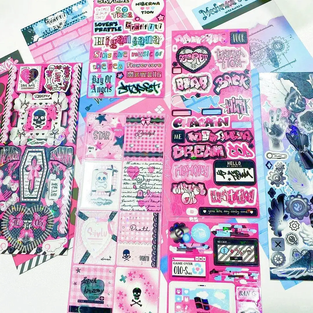 Mechanical Angel: Korean Deco Stickers With Graffiti, Message Boxes & More, Cute & Fun for Scrapbooking, Crafting & Journaling