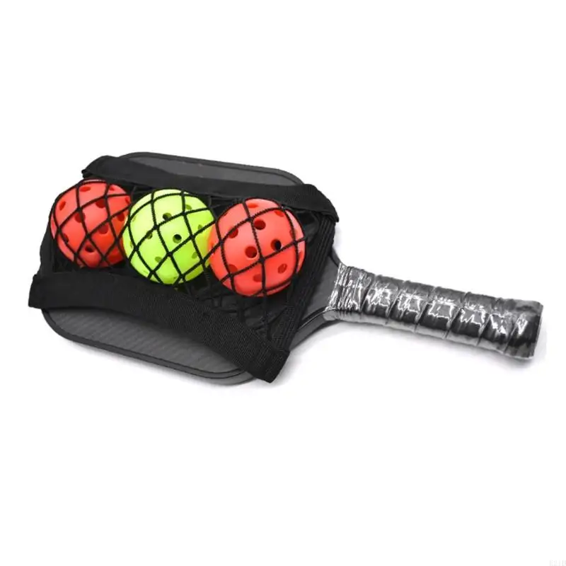   Secure Elastic Band Pickleballs Mesh Bag Case Holds 3 Balls Durability Buckle