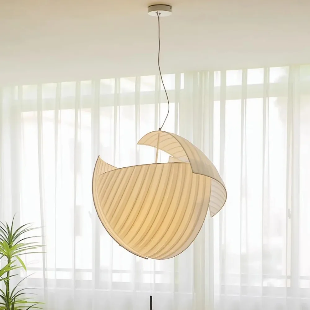 Wine-Sabi-Plafonnier LED Suspendu en Tissu au Design Moderne, Luminaire Décoratif d'Nik, Idéal pour un Salon, une Salle à Manger