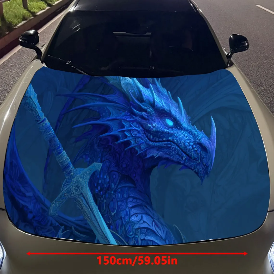 التنين العدالة الزرقاء يلحام غطاء السيارة ملصقات الفينيل لحماية سطح السيارة ملصق تزيين السيارة غطاء الفينيل يلتف ث