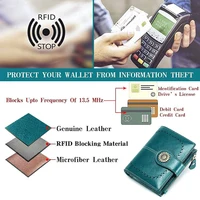 Genuine Leather Fashion RFID Wallet Women Clutch Credit Card Holder  Ladies Zipper Clutch Bag short Wallet  Casual Coin Purse - Image 4