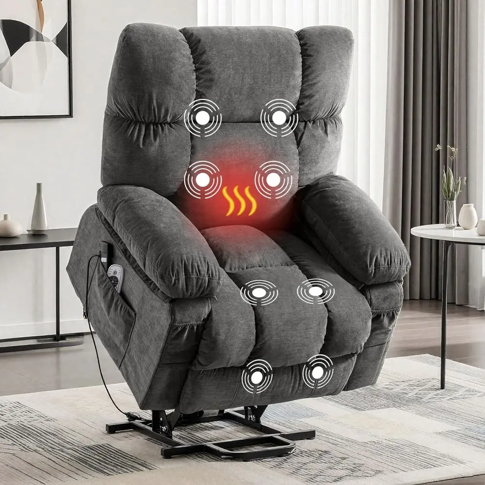 

Luxury Recliner Chair with Vibration Massage, Lumbar Heating, and USB Port for Comfortable Living Room Seating