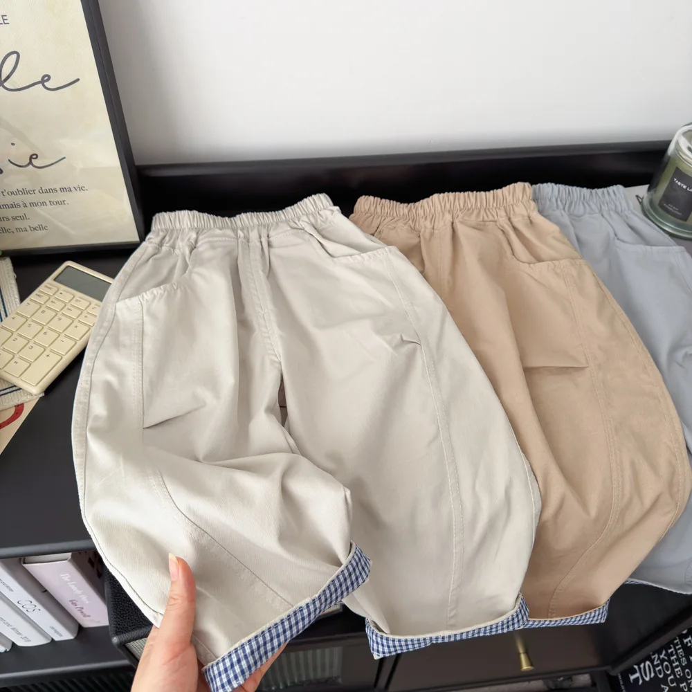 2026 Kids Fall New Boys Loose Curved Pants Girls Stylish Versatile Baby Korean Casual Long Kids Pants