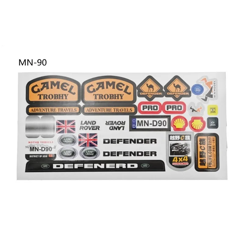 RC toy car sticker decorative parts modification accessories for 1/12 1/16 RC Crawler Car D90 98s 86S Land Rover Defender mn99s