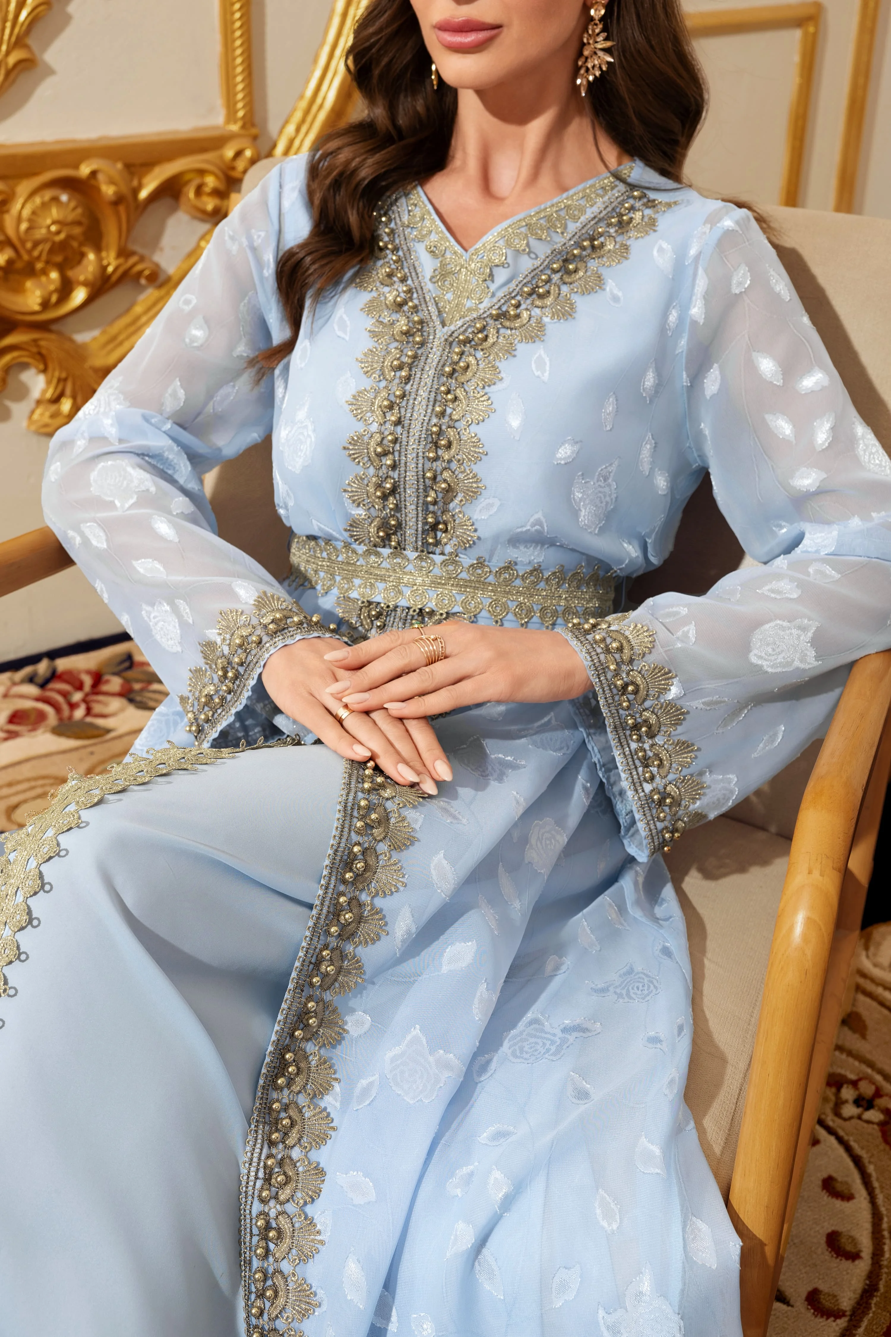 Abaya musulmano Abito maxi caftano floreale marocchino per donna Arabo islamico Dubai Robe Abbigliamento da preghiera Ramadan