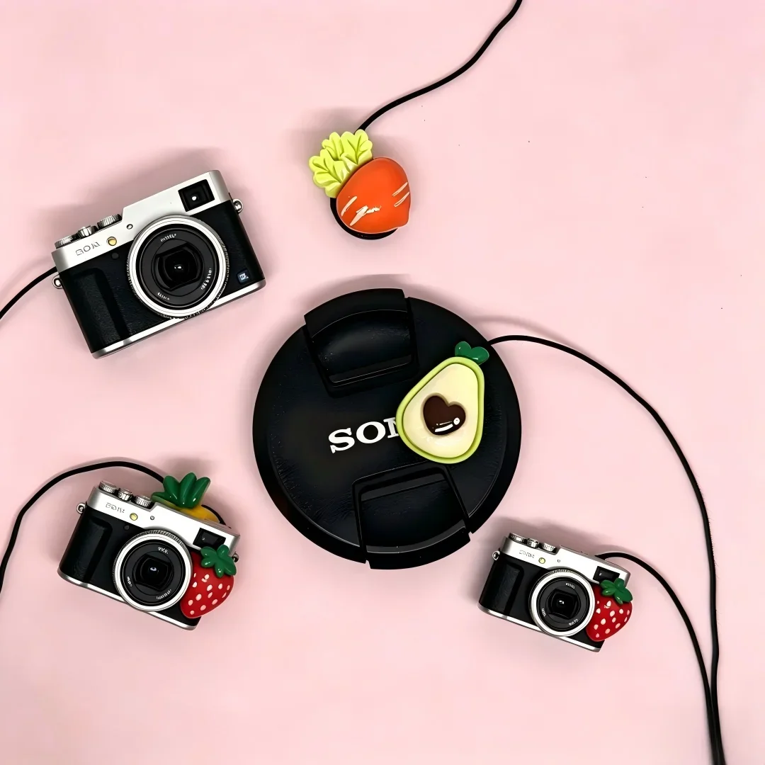 Cute Cartoon Lens Cap Keeper Anti Lost String Camera Lens Cover Anti-lost Rope For Fujifilm XT5 Sony Canon Nikon Decor Accessory