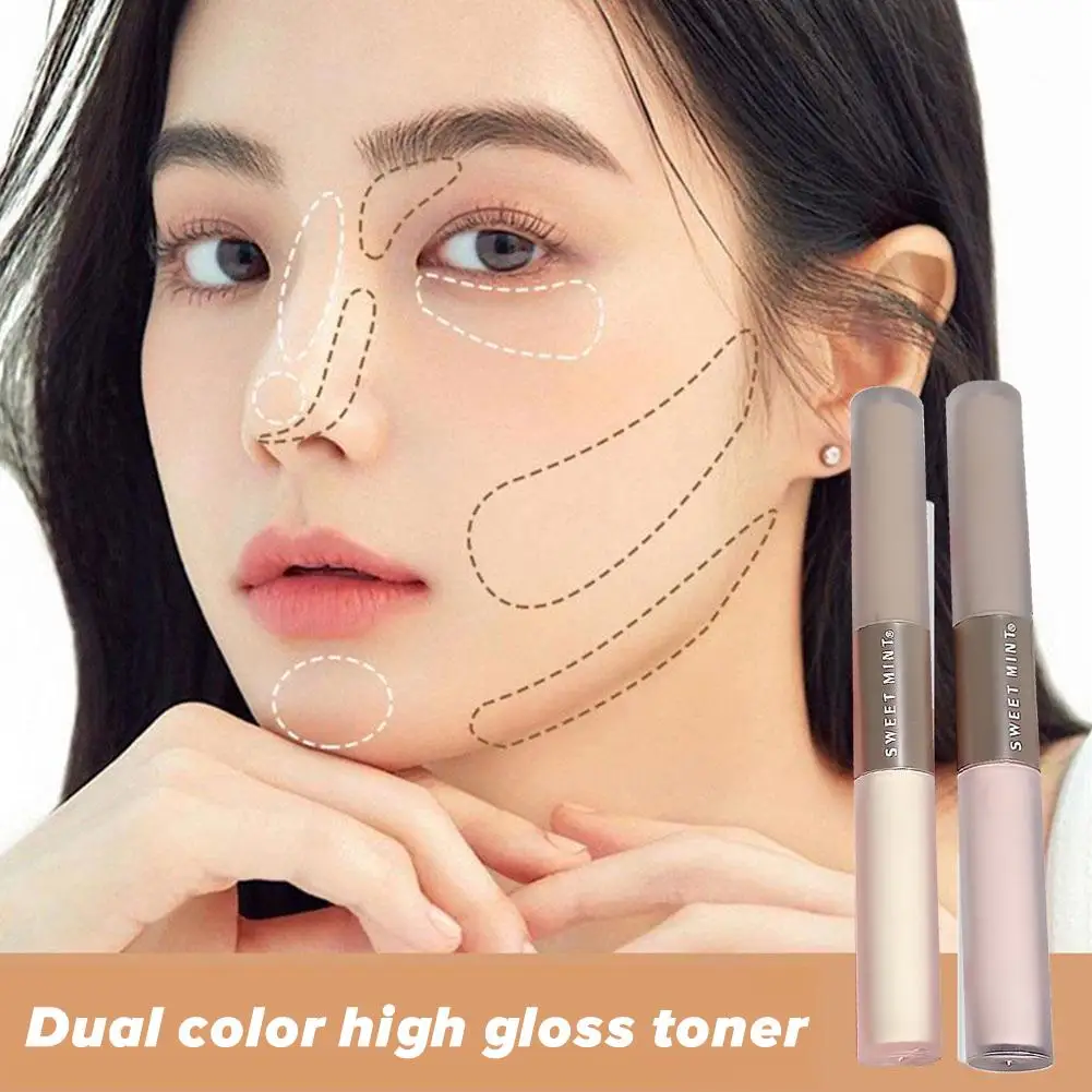 2 In 1 Liquid Contouring Stick High Gloss Brightens Contour Brown Grey Skin Nose Tone Face Warm Shadow Matte Bronzer Highli M0S6