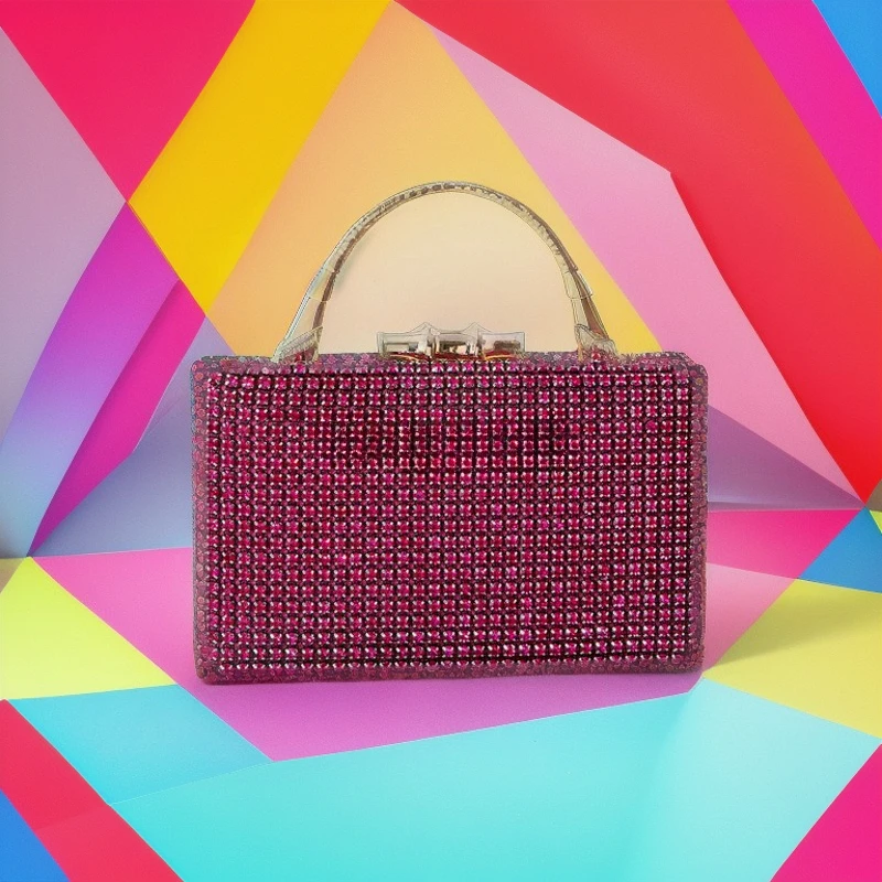 

Вечерняя сумка-клатч с бриллиантами и стразами, металлическая, ручной работы, роскошная, блестящая, для торжественных мероприятий, Bolso Fiesta Mujer