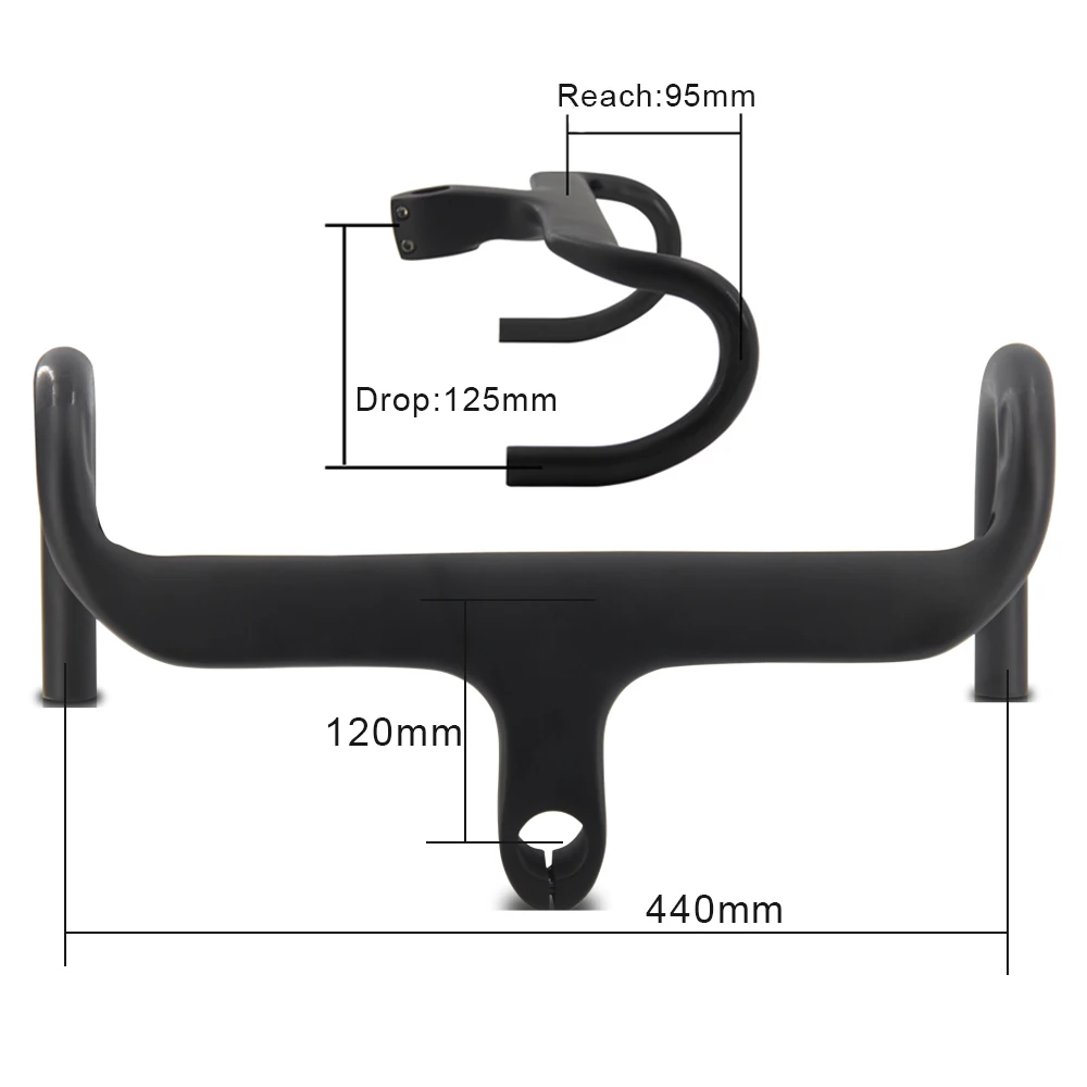 RXL SL Carbon Fahrradlenker 1-1/8" Integrierte Road Drop Bar 400/420/440mm UD Matte Fahrrad Radfahren Lenker