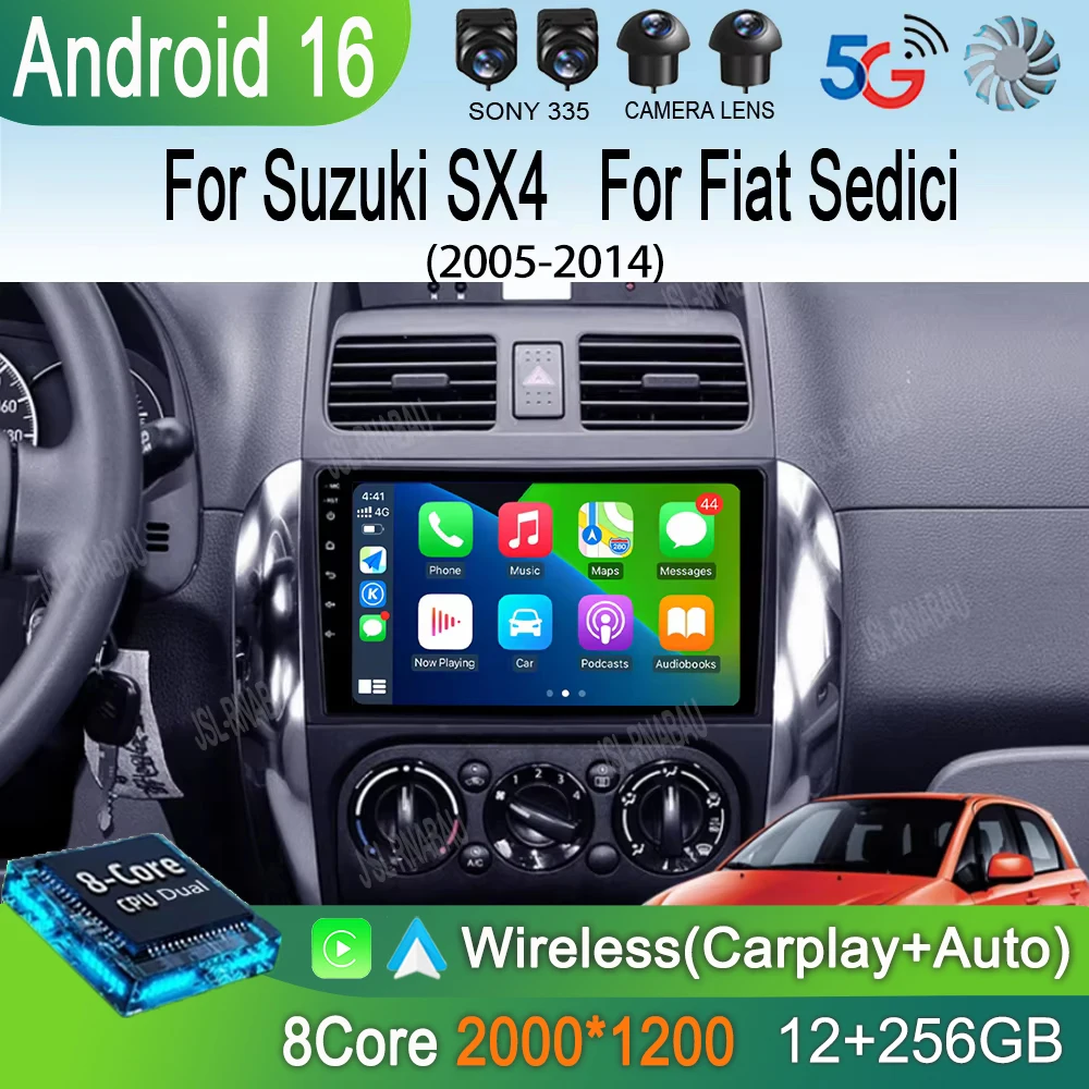 

Android 16 Carplay для Suzuki SX4 2006-2013, Fiat Sedici 2005-2014, навигация, мультимедиа, видео, автомобильная магнитола, аудиоплеер, 2din стерео