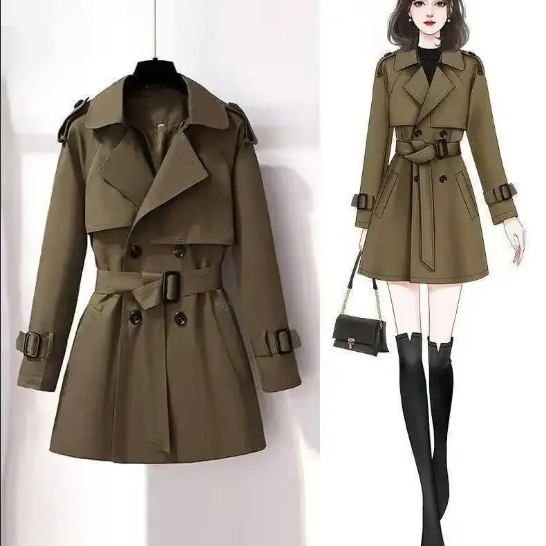 

Autumn New Women Mid-Length Coat Slimming Trench Fashion Versatile Female Coats