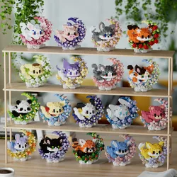 Cartoon Kawaii Micro Particle Building Block Ornament Fox Cat Children's Puzzle Assembly Toy, Hands-on Ability Training
