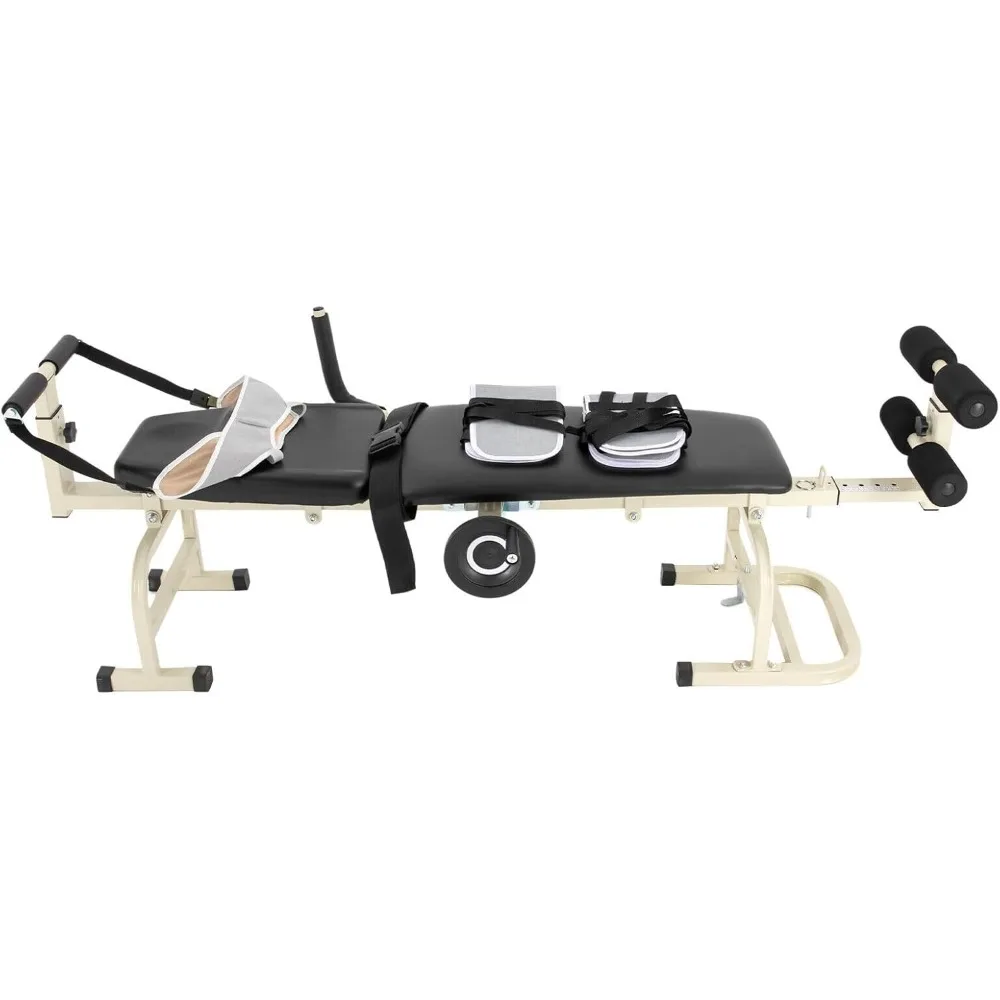 Adjustable Massage Table for Lumbar and Cervical Traction Therapy with Stretching Features