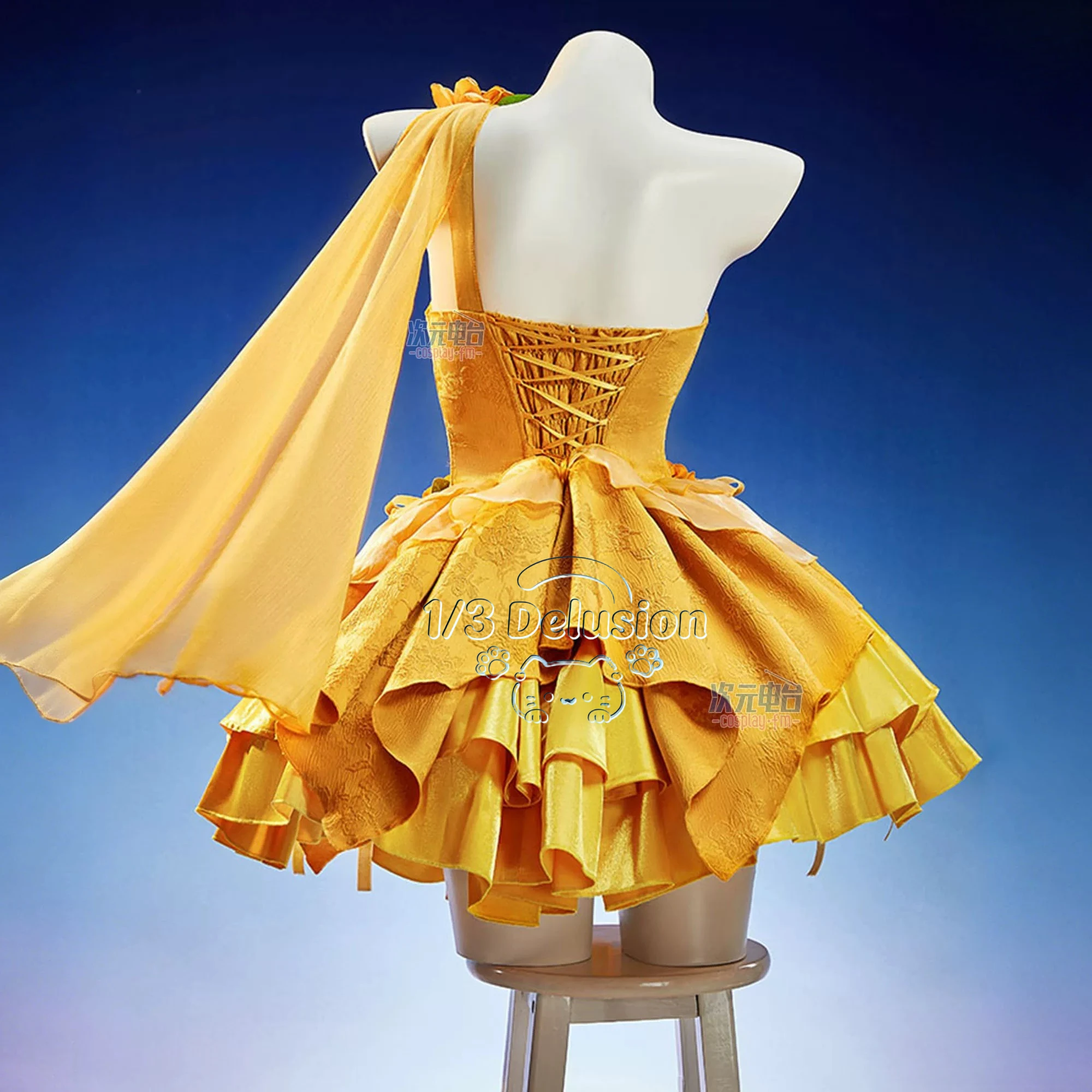 

Zootopia Judy Hopps Yellow Dress Cosplay Costume Sweet Short Puffy Skirt Full Set Women Fancy Party Suit Halloween Anime Clothes
