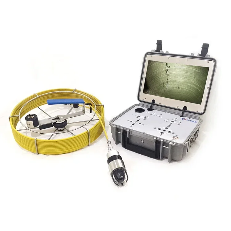 10.1'' HD Screen CCTV Sewer Pipe Video Inspection Push Rod Borescope  For Industrial  Detection