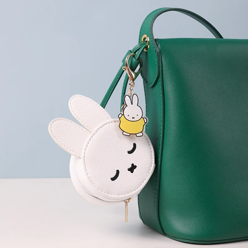 New Product Miffy Rabbit Coin Purse Headphone Bag Pendant Lovely Kawaii Key Chain Small Gifts PU