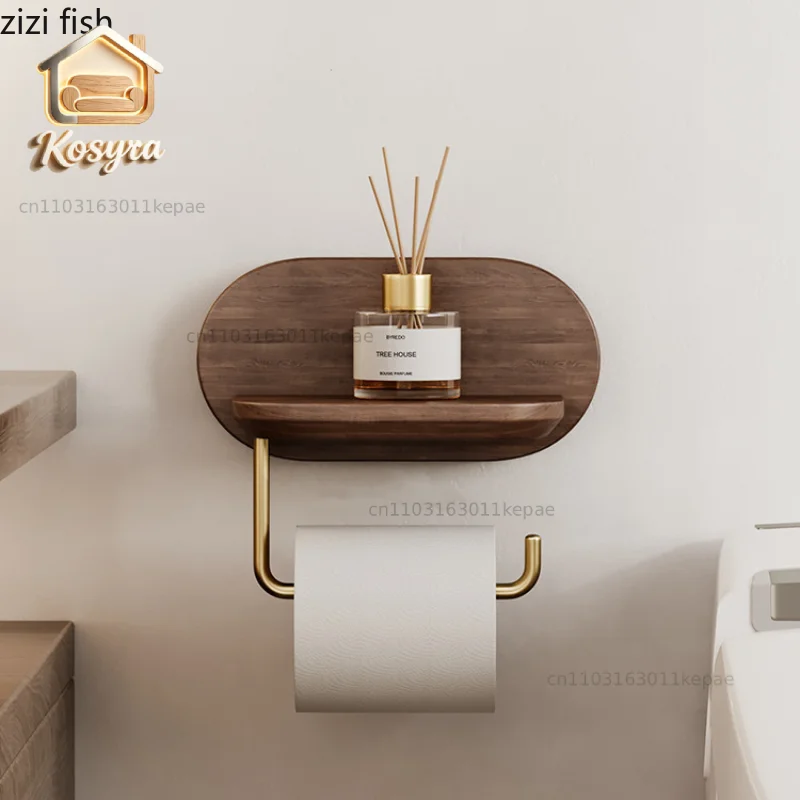 

Walnut Tissue Holder Wood Toilet Paper Holder Towel Holders Wall Shelf Napkin Holders Paper Roll Holder Towel Rack