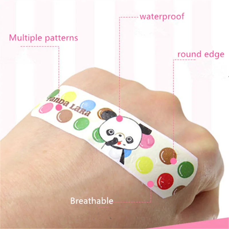 100 pçs/set dos desenhos animados kawaii band aid tiras primeiros socorros curativo gesso remendo da pele fita adesiva bandagens woundplast