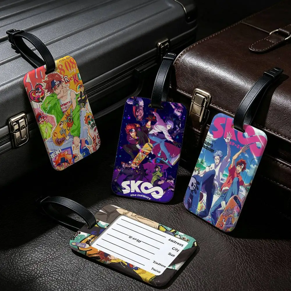 Anime Cool Boy S-Sk8 The Infinity Anti lost Travel Luggage Tag PVC ID Information Card Holder Baggage Label For Outdoor Trip