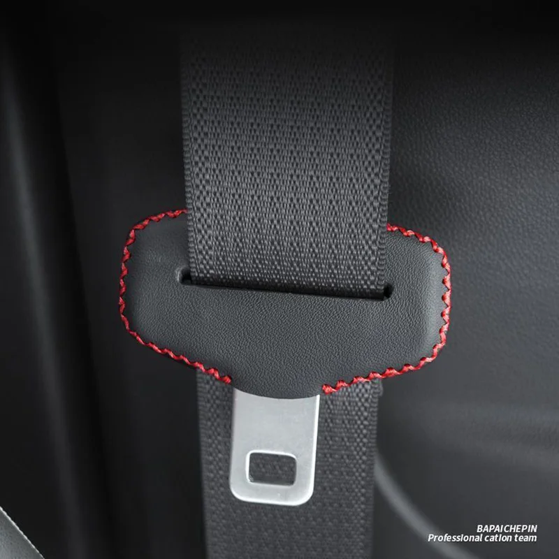 PU Leather Car Seat Belt Buckle Clip Protector Anti-Scratch Seatbelt Cover Padding Interior Button Case Safety Car Accessories