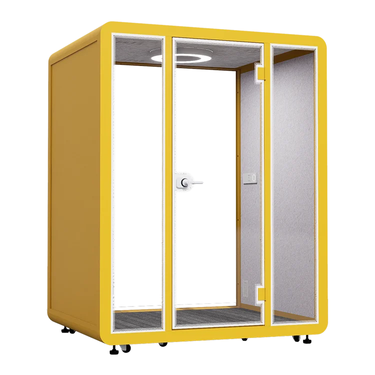 Modern Soundproof Booth 10MM Thickened Glass Modular Design For Home Office School Use Aluminum Alloy Frame Noise Isolation