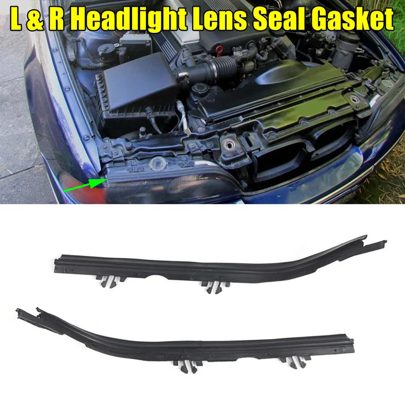 

Автомобильная левая и правая боковая прокладка линзы для фар, уплотнительная лента для BMW 5 серии E39 1996-2000, предварительно фейслинг 63128387513 63128387514