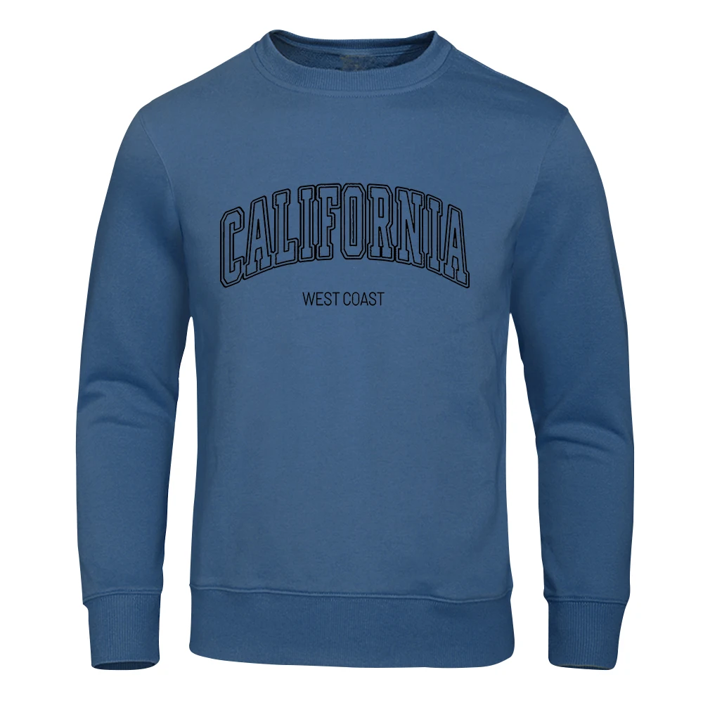 California West Coast Prints Men'S Sweatshirt Autumn Fleece Warm Hooded Casual Autumn Hoodies Simple Big Size Women Sportswear