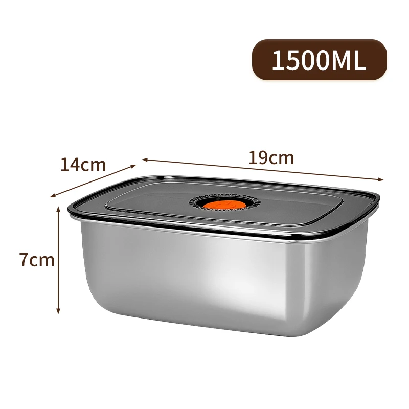 食品グレードのステンレス鋼弁当箱冷蔵庫専用密封保存箱冷凍庫ボックス食品保存用耐久性のある容器