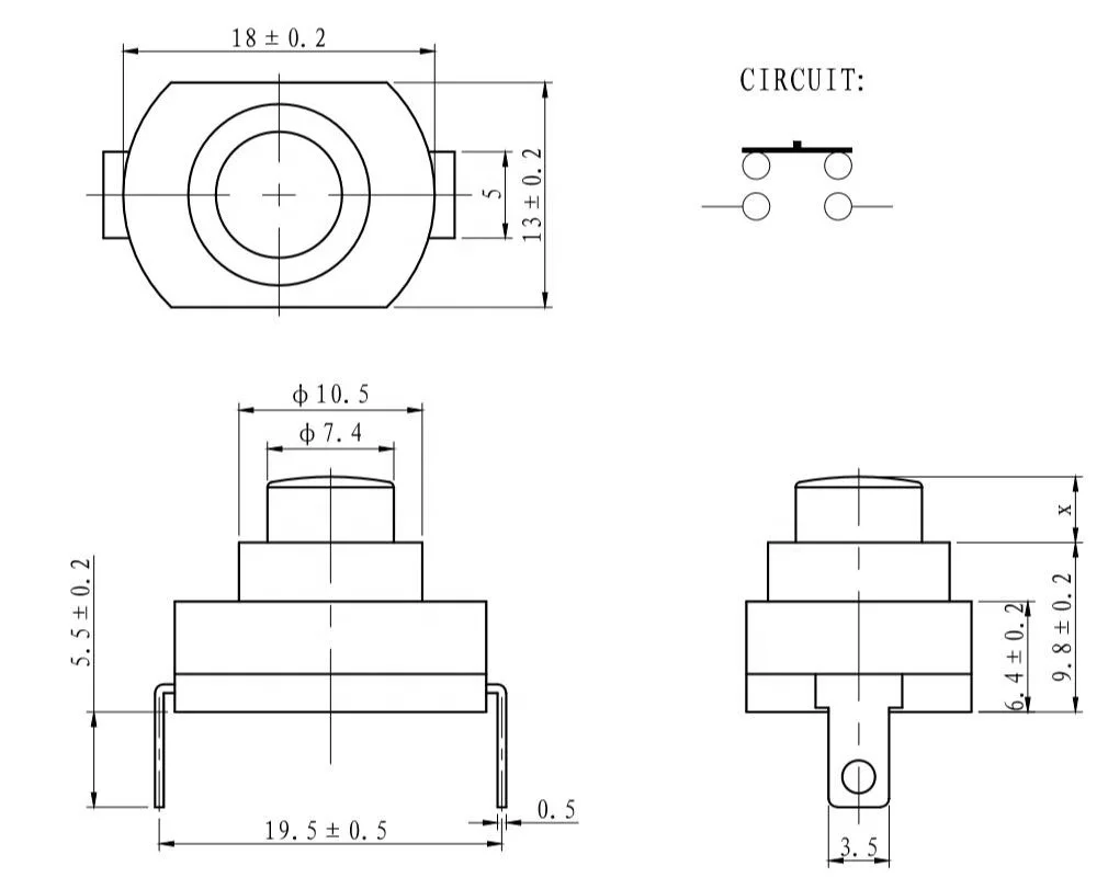 High-current Push Button Switch Kan-9 10A 16A 250VAC 125VAC Self-locking Switch VDE CQC