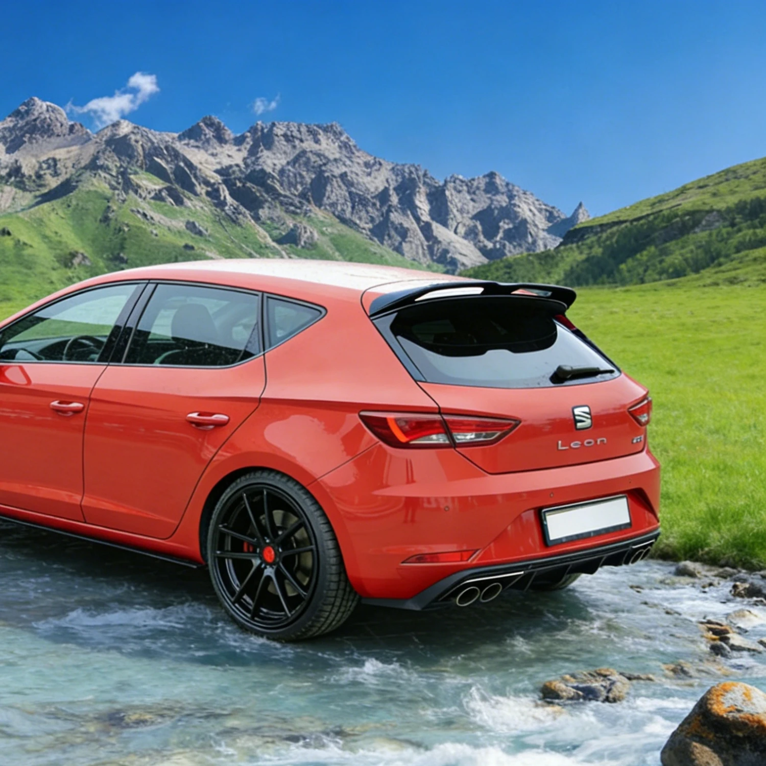 Oettinger Style Rear Trunk Spoiler Wings For Seat Leon MK3 5F S/S FR 5-Door Hatchback 2013-2019 Tuning Gloss Black Spoiler Caps view 2