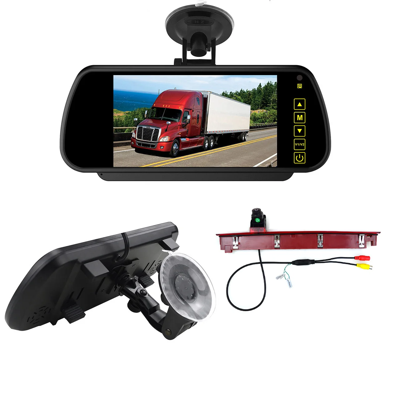 Third Brake Light Rear View Camera with 7 Inch Mirror Monitor forCompatible With VW Transporter T6 T6.1 2016-Present