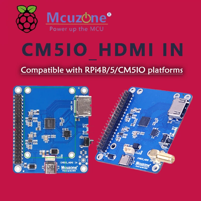 

Модуль Raspberry Pi CM5IO_HDMI IN, для платформ RPi 4B/5/CM5IO. Бесплатная передача, захвата видео, потоковая передача вживую 1920*1080, запись OBS.