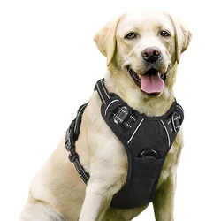 Dog Harness Anti-Pull Pet Harness Adjustable Soft Dog Vest Reflective Anti-Suffocation Pet Oxford Vest Pet Collar Pet Supplies