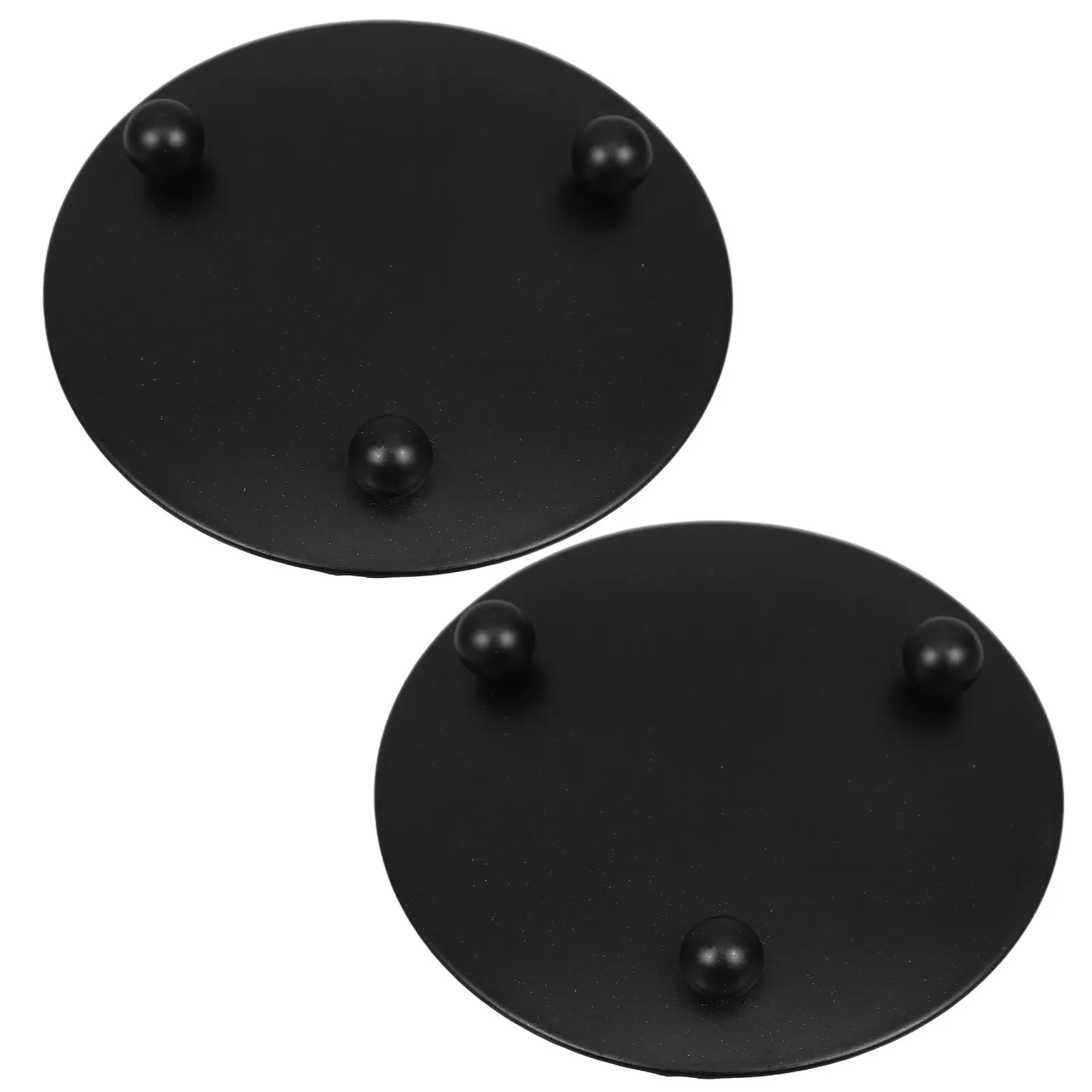 

2pcs Iron Holders Wide Round Tray For Dining Table Centerpiece Decorative Metal Plate Home Decor Modern Long Pillar Tea